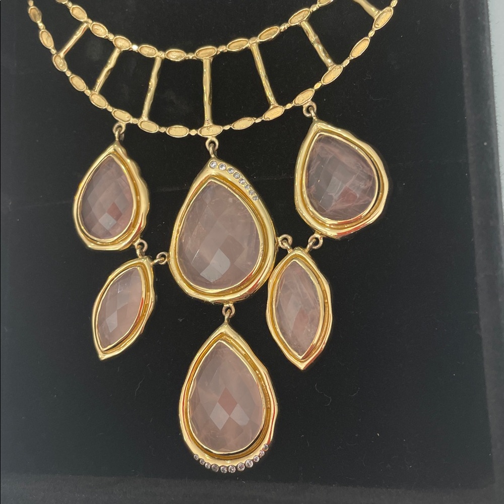 Vintage Melinda Maria rose quartz necklace - Picture 3 of 9